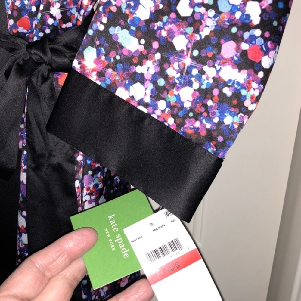 NWT KATE SPADE "Glitter Dot” Charmeuse Robe Kimono - Picture 5 of 9